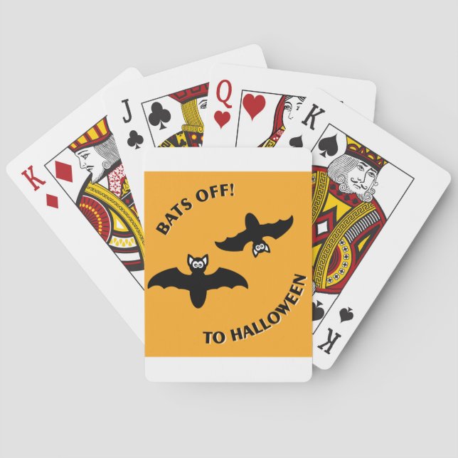 Jeu De Cartes Halloween Bats Orange (dos)