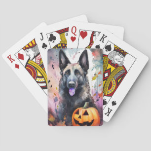 Jeu De Cartes Halloween Berger Belge Avec Citrouilles Épouvantab