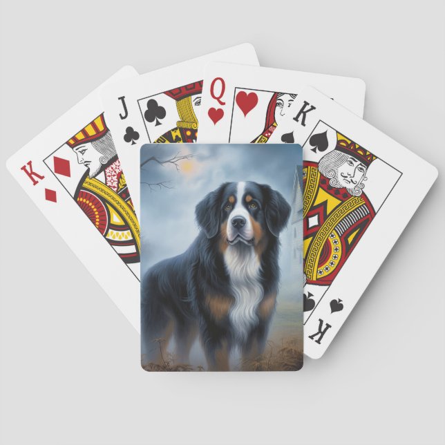 Jeu De Cartes Halloween Bernes de montagne effrayant (dos)