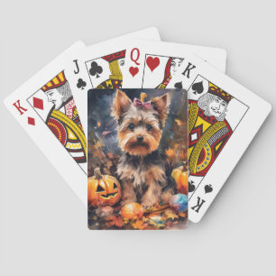 Jeu De Cartes Halloween Biewer Terrier Avec La Peur Citrouille