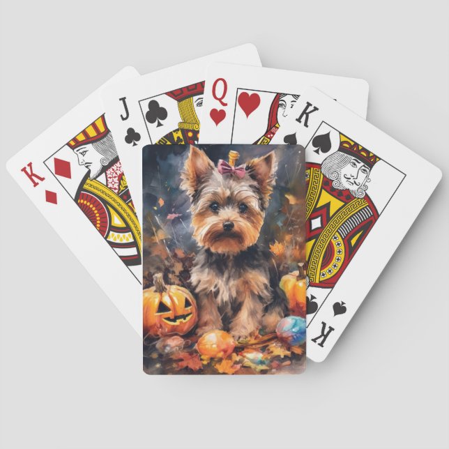Jeu De Cartes Halloween Biewer Terrier Avec La Peur Citrouille (dos)