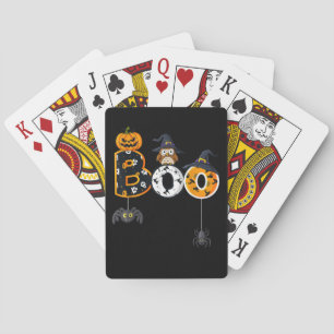 Jeu De Cartes Halloween Boo Owl avec sorcière Casquette araignée