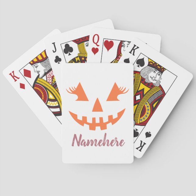 Jeu De Cartes Halloween Citrouille Jack-o'-lantern fille personn (dos)