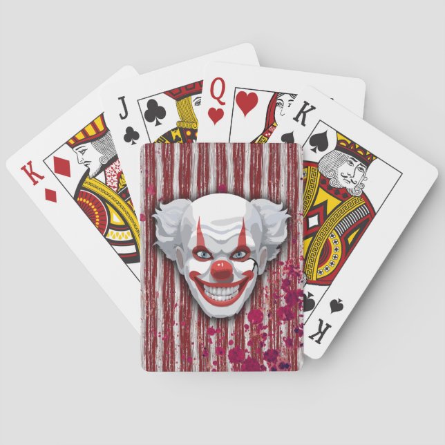 Jeu De Cartes Halloween du Carnaval de Clown déplaisant (dos)