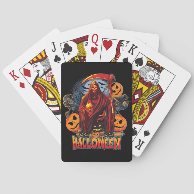 Jeu De Cartes Halloween Evil skeleton (dos)