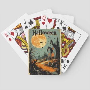 Jeu De Cartes Halloween Graphic - 1960s Poster Style