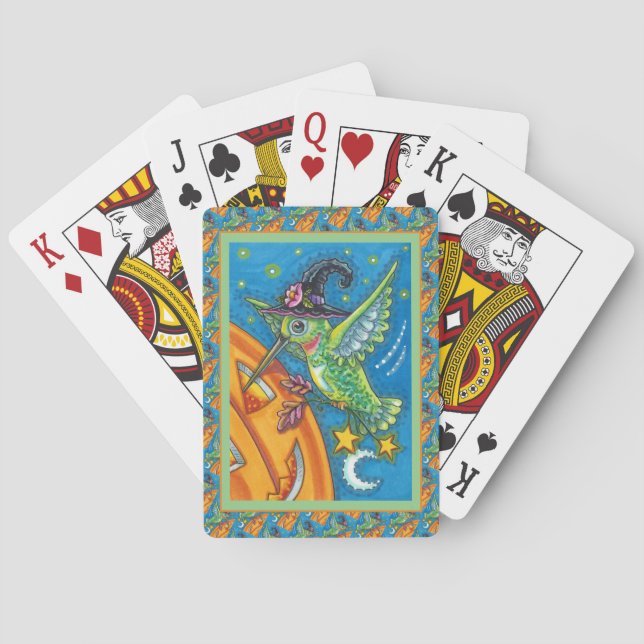 JEU DE CARTES HALLOWEEN HUMMINGBIRD & JACK-O'-LANTERN WHIMSY (dos)