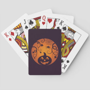 Jeu De Cartes Halloween Jack-o'-lantern citrouille visage et ara