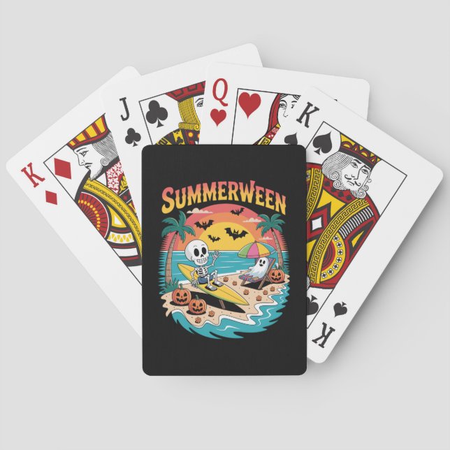 Jeu De Cartes Halloween squelettique d'été (dos)