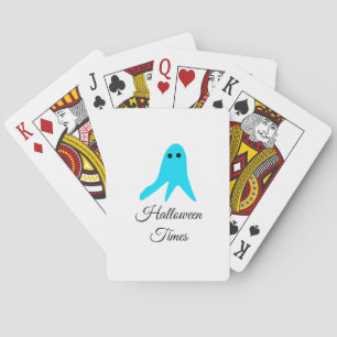 Jeu De Cartes Halloween temps bleu fantôme gribouiller main dess