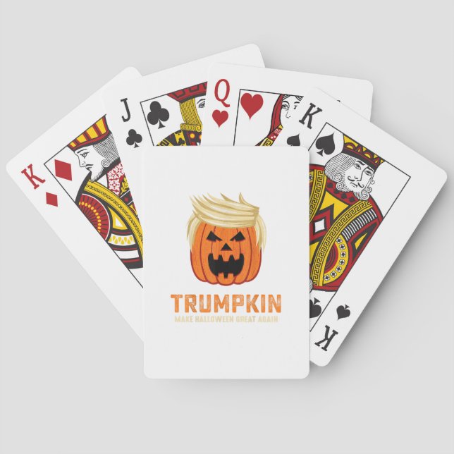 Jeu De Cartes Halloween Trumpkin Funny - Éffrayant Slogan parodi (dos)