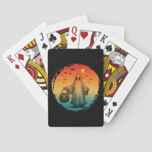 Jeu De Cartes Halloween vintage fantôme citrouille chauves-souri