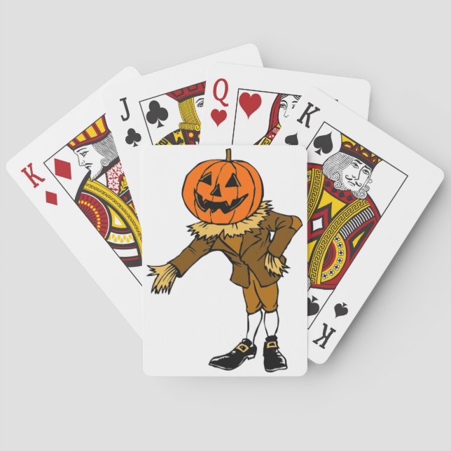 JEU DE CARTES HALLOWEWEEN TÊTE CITROUILLE SCARECROW PILGRIM (dos)