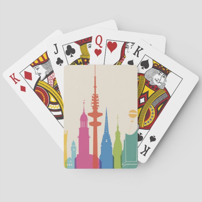 Jeu De Cartes Hambourg Allemagne Skyline (dos)