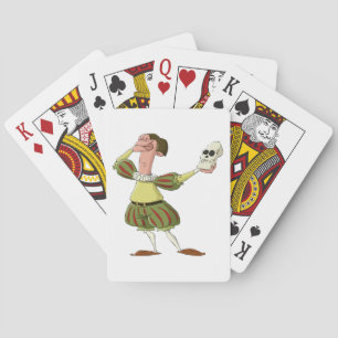Jeu De Cartes Hamlet Shakespeare Acteur Drôle Tenant un Crâne