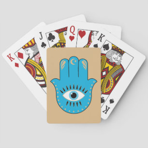 Jeu De Cartes Hamsa main Grec mal Oeil bleu