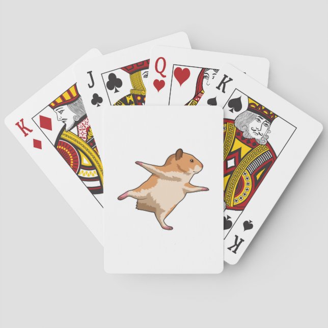 Jeu De Cartes Hamster au yoga étirant les jambes (dos)
