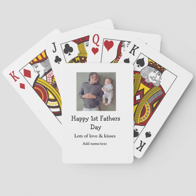Jeu De Cartes happy 1st fête des pères ajouter nom amour baisers (dos)