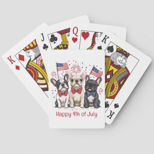 Jeu De Cartes Happy 4 juillet Bulldogs français (dos)