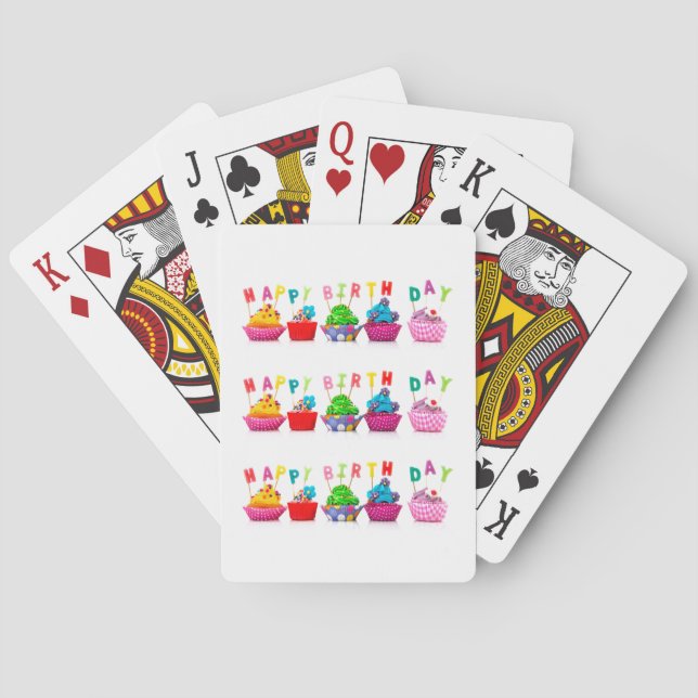 Jeu De Cartes Happy Birthday Cupcakes - Playing Cards (dos)