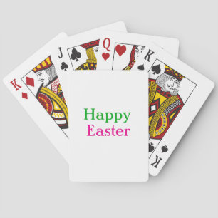 Jeu De Cartes Happy easter boho vert rose enfants ajouter nom ti