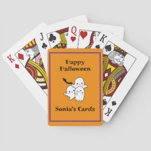 Jeu De Cartes Happy Halloween Fun Ghost Bat Orange Purple Bridge