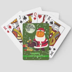 Jeu De Cartes "HAPPY HALLOWTHANKSMAS" drôle cadeau de fête de va