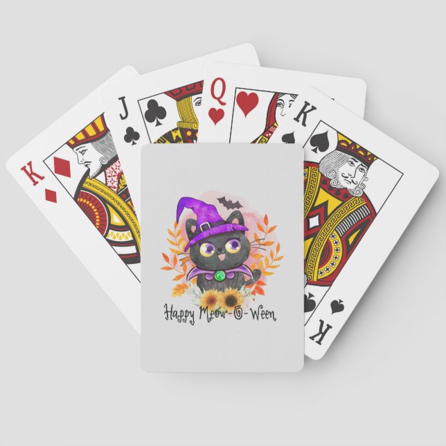 Jeu De Cartes Happy Meow-o-ween -Chat Sorcière Noire (dos)
