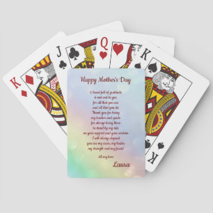 Jeu De Cartes Happy Mothers Day Poem personnalisé