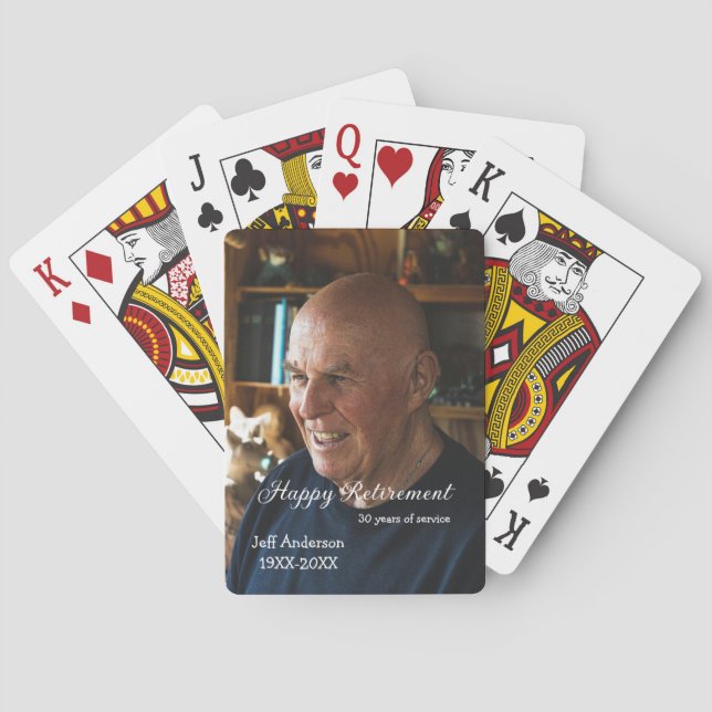 Jeu De Cartes Happy retirement add name photo years of service r (dos)