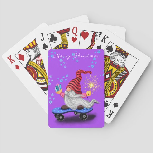 Jeu De Cartes Happy Skater Gnome avec Sparkler et cadeau pour vo (dos)