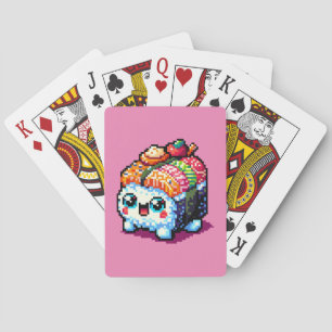 Jeu De Cartes Happy Sushi Roll - Cute Pixel Art Japonais Nourrit