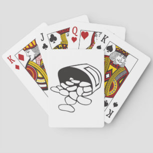 Jeu De Cartes Haricots Renversés Contour Noir et Blanc