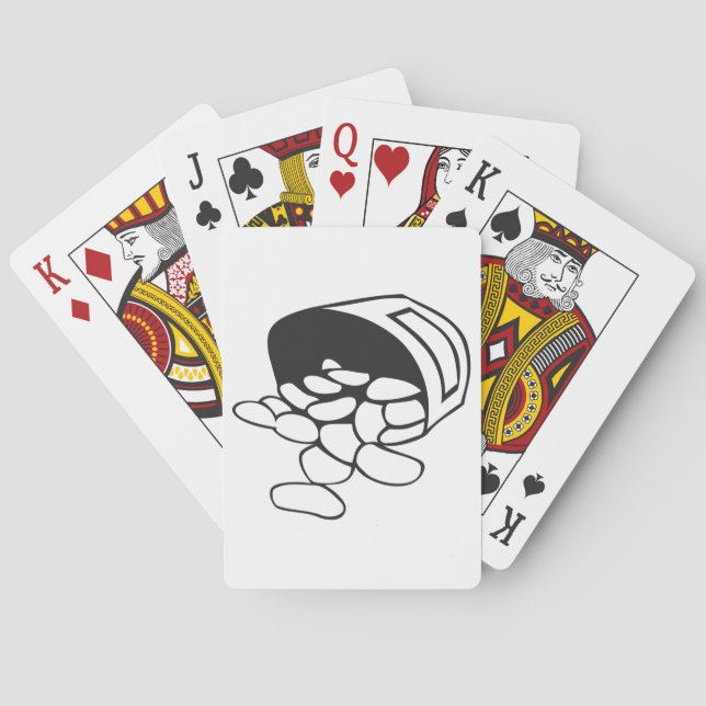 Jeu De Cartes Haricots Renversés Contour Noir et Blanc (dos)