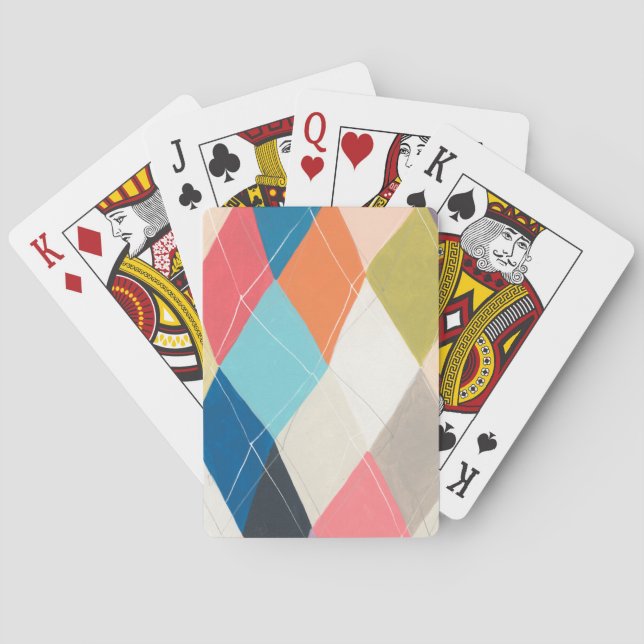 Jeu De Cartes Harlequin Hopscotch - Motif Jacquard (dos)