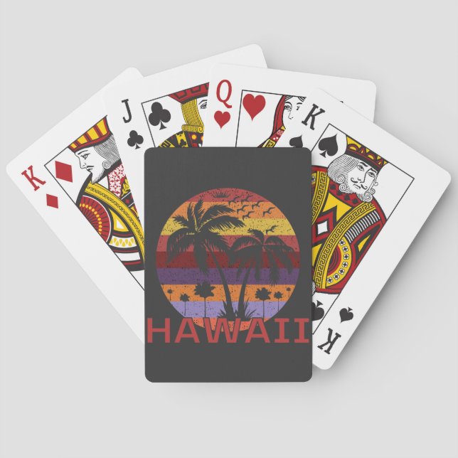 Jeu De Cartes Hawaii Vintage Palm Trees Voyage (dos)