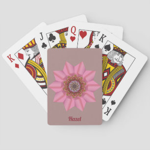 Jeu De Cartes ~ HAZEL ~ Conception d'étoile rose 3D ~ Originale