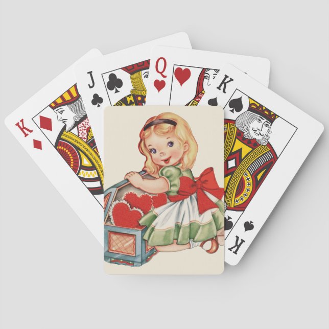 Jeu De Cartes Heart Girl Enfant Retro Enfants mignons (dos)