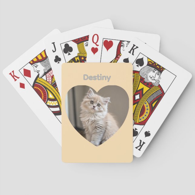 Jeu De Cartes Heart-Shaped Cat Design (dos)