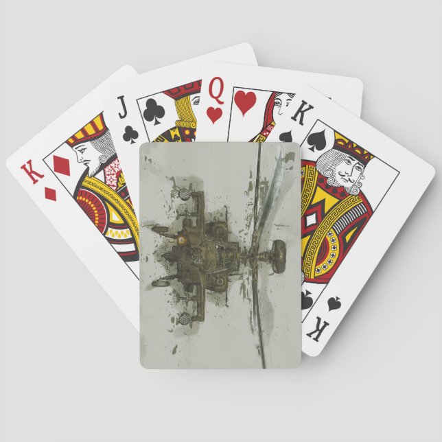 Jeu De Cartes Hélicoptère d'attaque Apache (dos)