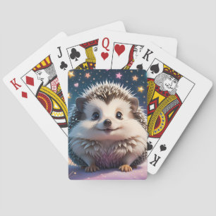 Jeu De Cartes Hérisson adorable avec étoiles et coeurs