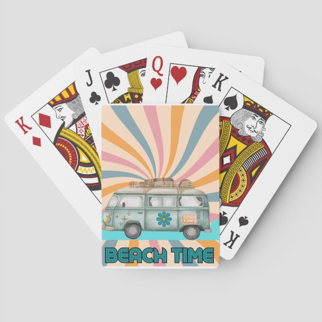 Jeu De Cartes Heure de plage Retro Van Vibes (dos)