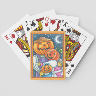 JEU DE CARTES HEUREUSE FAMILLE JACK-O'-LANTERN, COLORÉE ET MORTE