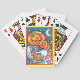 JEU DE CARTES HEUREUSE FAMILLE JACK-O'-LANTERN, COLORÉE ET MORTE
