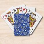 Jeu De Cartes Heureuse Hanoukka Modern Star De David Menorah<br><div class="desc">Ce design de vacances Hanoukka présente un arrière - plan bleu scintillant avec menorah et étoile de David superposé. #hanoukka #chanukah #vacances #saisonnière #fête #moderne #bleu #menorah #starofdavid #bijoux #élégance #chic #motif #coutume #maison #bougies #cadeaux #cartes #jeux #style #élégance #mode #mode #tendance #tendance #style #populaire #mode</div>