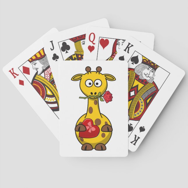JEU DE CARTES "HEUREUSE SAINTE-VALENTIN" GIRAFFE (dos)