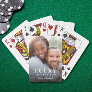 Jeu De Cartes Heureux de t'avoir Photo personnalisée sur des car