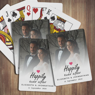 Jeu De Cartes Heureux Jamais après Hot rose Coeur Couple photo