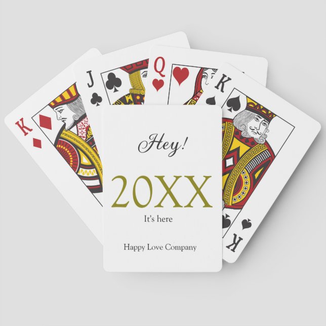 Jeu De Cartes Hey it's new year add year gold black simple. Mini (dos)