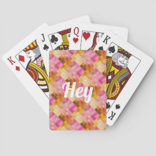 Jeu De Cartes Hey motif géométrique aquarelle rose